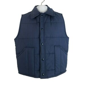 Vintage Big Smith Men's Medium Blue Snap Button Vest Made in USA‎